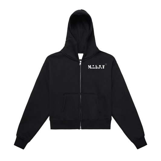 M.I.L.F.Y Zip-Up Cropped Hoodie