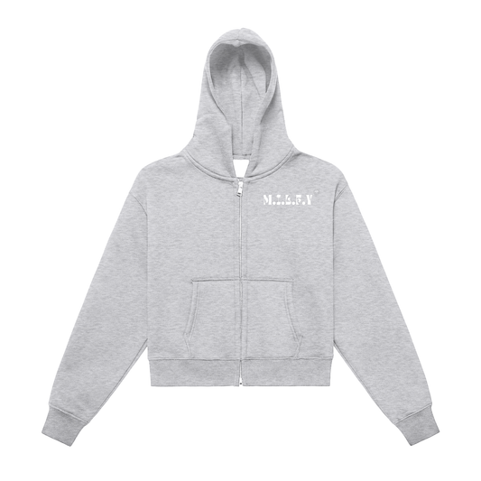 M.I.L.F.Y Zip-Up Cropped Hoodie